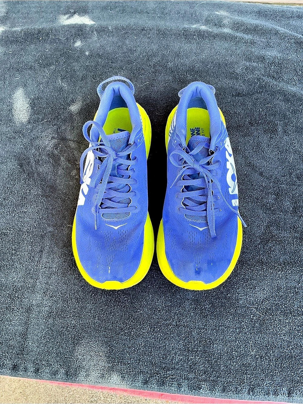 Hoka One One Carbon X 2 Blue & Yellow Athletic Shoes